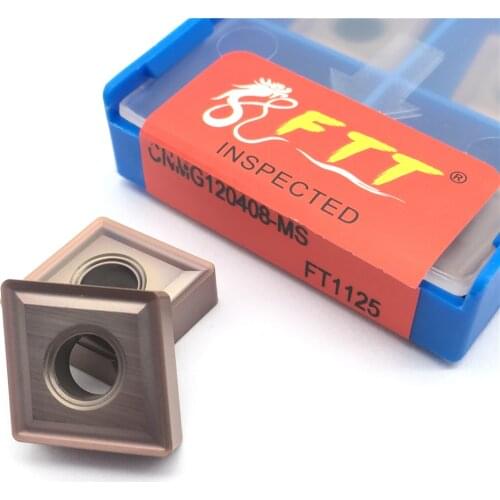 CNMG120408 MS FT1125 External Turning Tool Carbide Inserts CNMG 120408 CNC Lathe Coat Indexable Cutter for Stainless Steel