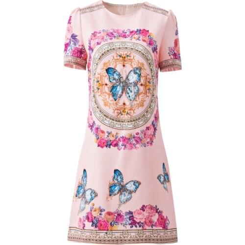 DIDABOLE Designer High Quality Summer New WomenS Fashion Party Casual Elegant Chic Print Diamond Gorgeous Mini Dress