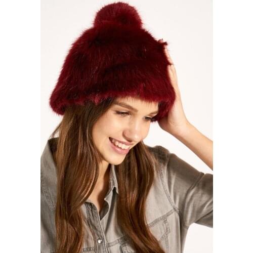 For women Furry Pompom Maroon Beret 100 ACRYLIC TURKISH MADE Fashionable Design Good Quality Product Pleasing Appearance Remarkable 2021 trend