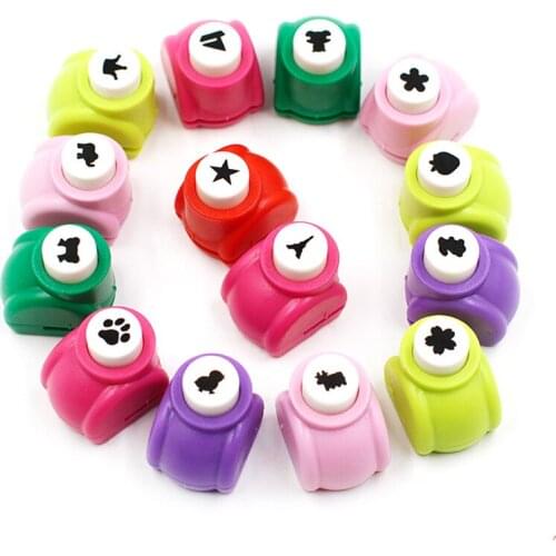 14PCs Hole Puncher Mini Scrapbooking Machine For Kids Paper Cutter Punchers Arts Crafts Flower Butterfly Punch Set Embossing