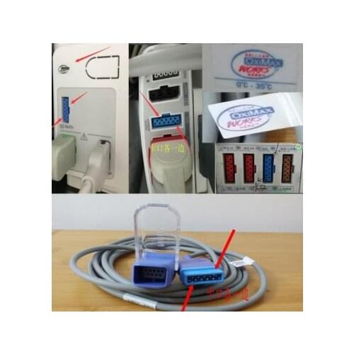 GE Original SpO2 Interface Cable Nellcor OxiMax 3M 10FT REF：2021406-001