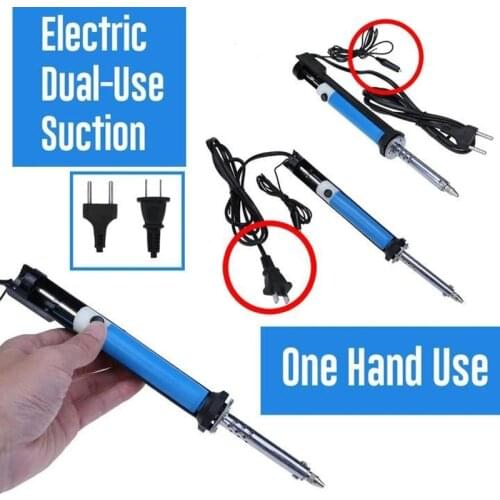 HOT Desoldering Suction Pump Manual Solder Sucker Dual-purpose Electric Soldering Iron NDS
