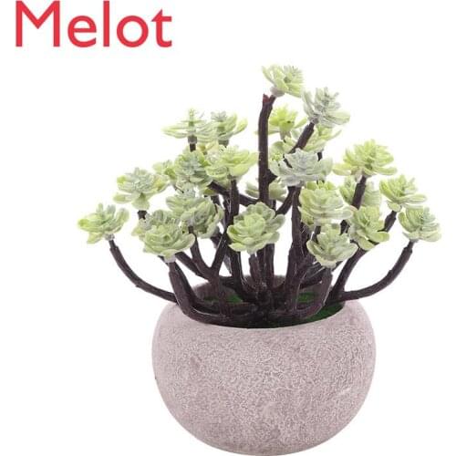 Artificial Plant New Succulent Camellia Pulp Bonsai Home Desktop Decoration Green Plant Artificial Pot