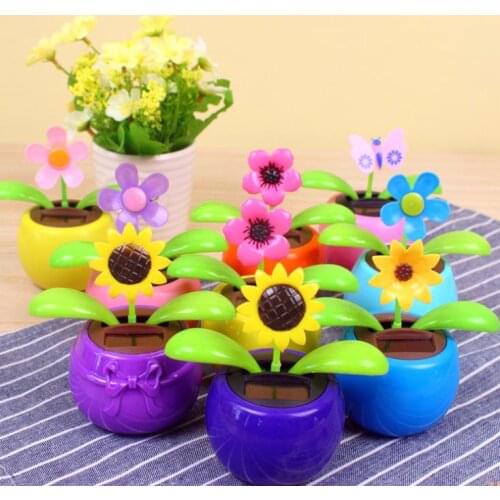 Colorful Solar Powered Dancing Flower Swinging Animated Dancer Toy Car Decoration Car Solar Flowers Accessories Toys Gift SN3743