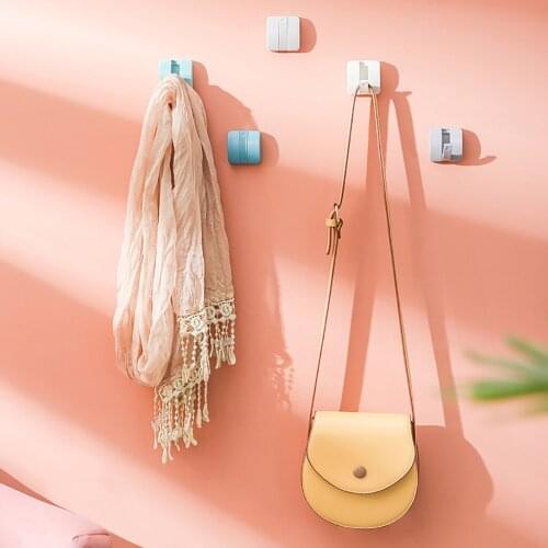 Creative Candy Color Hook Strong Non-marking key holder wall Hook Free Punching Free Nail wall hanger Hook bathroom accessories