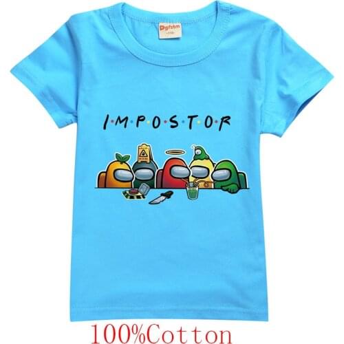 Hot Game Among Us Kids T-Shirt Boys Girls Funny Clothes Childrens Amongus Anime Costume Summer Tops Baby Cotton Tshirts 2-13Y