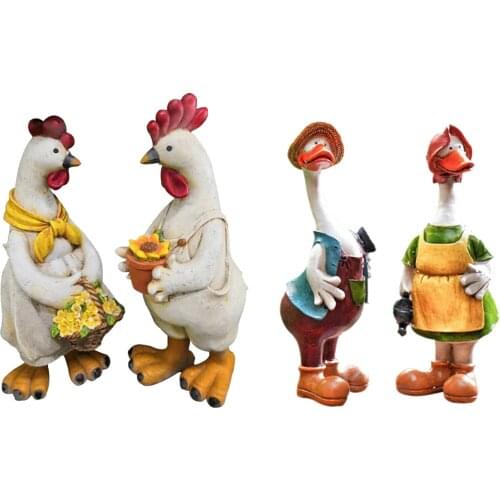 Cute Cartoon Resin Duck Chick Figurine Model Toys Garden Ornaments Art Craft