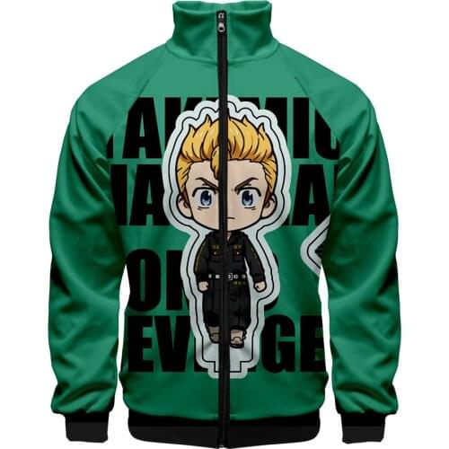 2021 3D Anime Tokyo Swastika Avenger Stand-up Collar Zipper Jacket New Arrival Men/Women Long Sleeve Sweatshirt Fashion Clothes