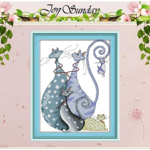 Lovely Cats Patterns Counted Cross Stitch 11CT 14CT Cross Stitch Sets Wholesale Chinese Cross-stitch Kits Embroidery Needlework
