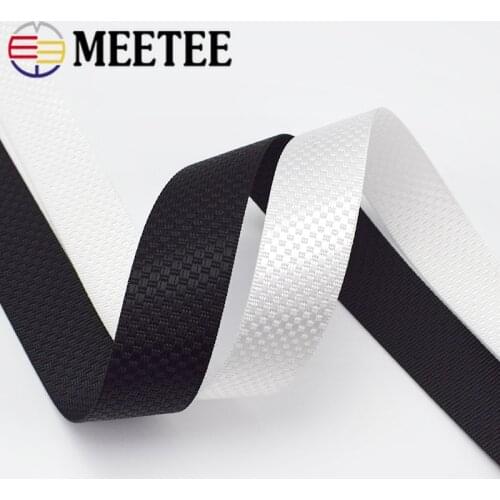 Meetee Nylon Webbing 25mm Width Jacquard Lace Ribbon for Backpack Luggage Bags Belt Sewing DIY Handmade Crafts Accessory RD207