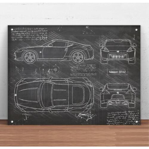 Nissan 370Z (2008) Car Patent Metal Tin Sign Metal Sign Wall Decor Fashion Art Decor Poster,Man Cave,Garage,Bar,Pub