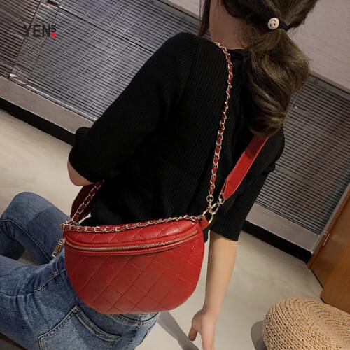 New Chest Bag Women Fashion Belt Bag Brand Designer Waist Bags Leather Diamond Lattice Women Bags 2020 Portable Waist Packs