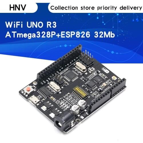 UNO+WiFi R3 ATmega328P+ESP8266 (32Mb memory) USB-TTL CH340G For Arduino Uno, NodeMCU, WeMos ESP8266 One New Arrival