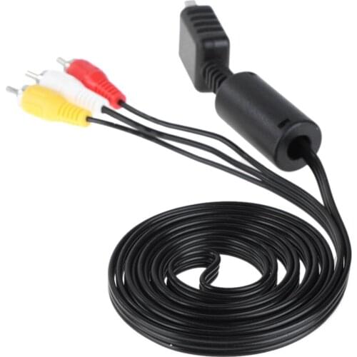 Wholesale 6 Feet (1.8M) Audio Video AV Cable To 3RCA for Sony PS2 PS3 PS4 PS5 PlayStation System Video Connector 50pcs/lot