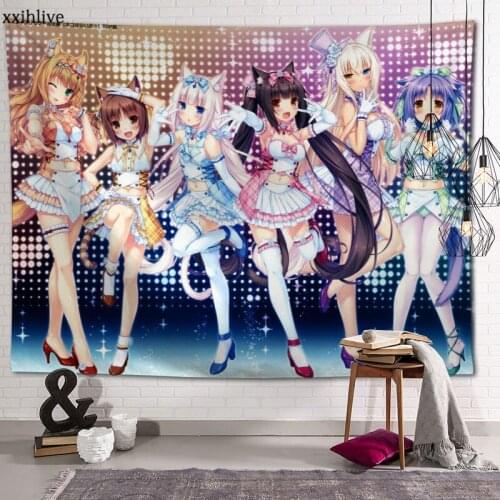Customized NEKOPARA Hanging Fabric Background Wall Covering Home Decoration Blanket Tapestry Bedroom,Living Room Wall Decor