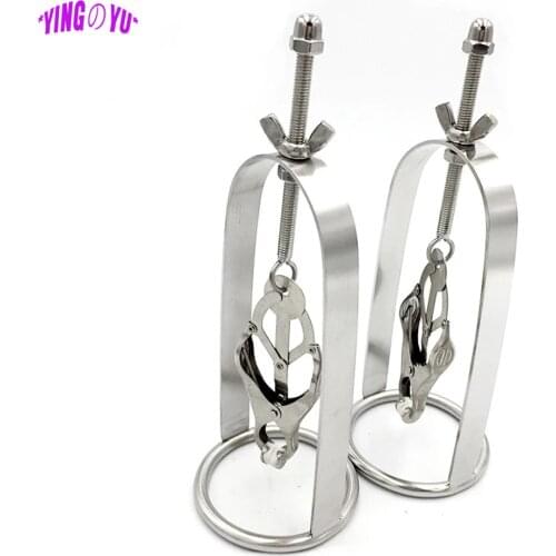 Butterfly Adjustable Torture Play Clamps Cage Metal Nipple Clips Breast BDSM Bondage Restraints Fetish Sex Toys for Women Adults