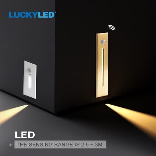LUCKYLED LED Recessed Wall Light AC85- 265V PIR Light Sensor Stair Wall Lamps Indoor Lighting Footlight Home Decoration Lights