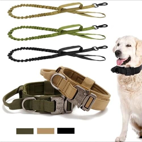 Pet Dog Tactical Collars Dog Leashes Pet Collars Nylon Medium And Large Dogs Military Training Dogs Supplies Personalization