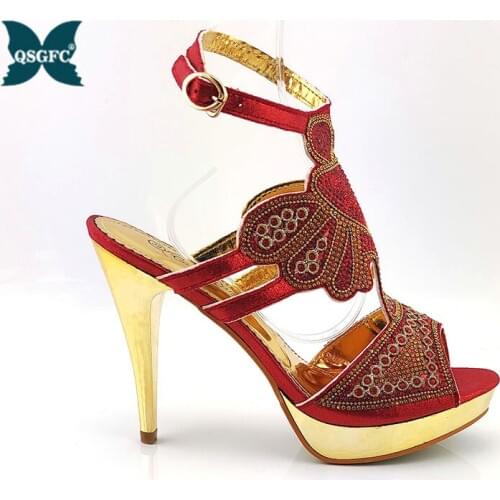 Latest Design African Party Shoes Without Bag Set Women Shoes African 2020 Wine Color Luxury Shoes Women High Heel Pumps