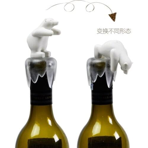 Creative cartoon polar bear wine stopper bottle stopper red wine champagne stopper sealing stopper wine set weinkorken tool