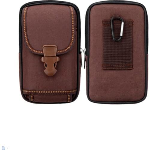 Universal Oxford cloth Mobile Phone Bag For Samsung/iPhone/Smartphone Wallet Case Belt Pouch Coin Purse Cover 2 Pouch Design