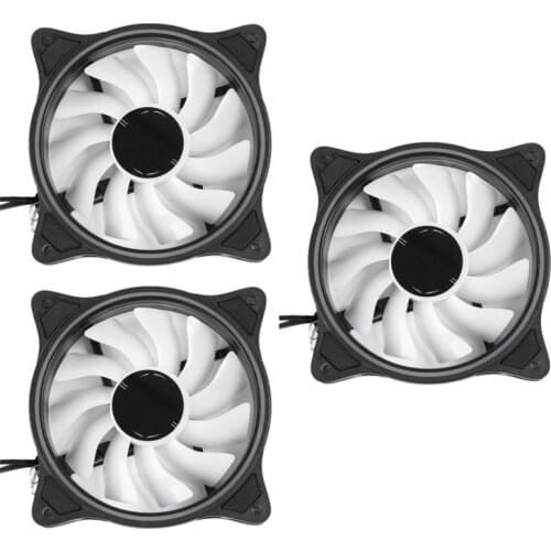4 Pin 120mm Cool Fan Pc Fan Solar Eclipse Effect Internal Rainbow External Interntl RGB Silent Fan for Pc Cooling 3Pack