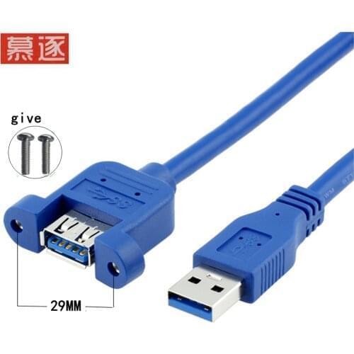 High speed USB 3,0 verlängerung kabel mit ohr USB 3,0 männlich weiblich mit schraube loch alle kupfer core aluminium folie + wov