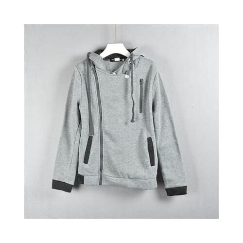 COLDKER Women long Sleeves hoodies female side zipper tops ladies spring autumn hoodie casual streetwear female clothing