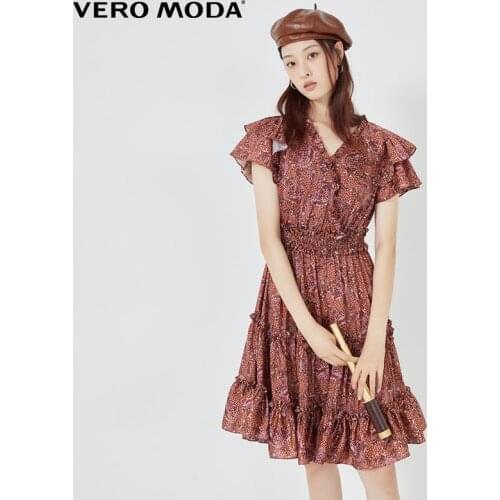 Vero Moda Women Ruffle Sleeve V-neck Floral Printed Dress | 32037B012
