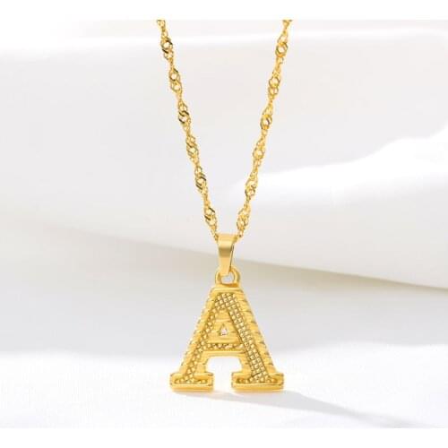 Gold Initial Letter Necklace for Women Stainless Steel A-Z Letter Pendant Necklace Jewelry Men Necklace Name Necklace