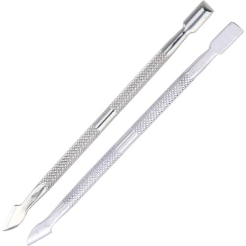 2PCS New Design Nail Pusher Spoon Remover Stainless Steel Cuticle Manicure Pedicure Nail Art Equipment Perfect Nail Care Tools