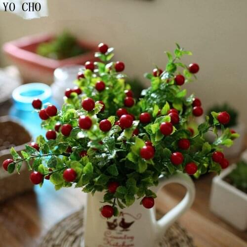 21 fruit head Artificial Plant Rose Hip Flowers Plastic Floral Home Wedding Party Decor christmas decoration flower wholesale