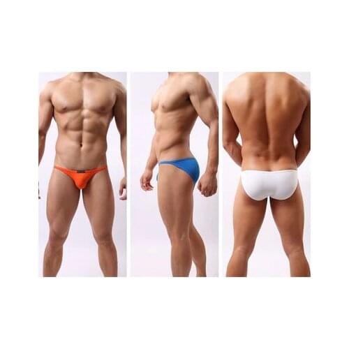 3pcs/lot High Quality Brave Person Solid Underwear Men Sexy Mini Briefs Low Waist Smooth Nylon Male Gay Underwear Briefs