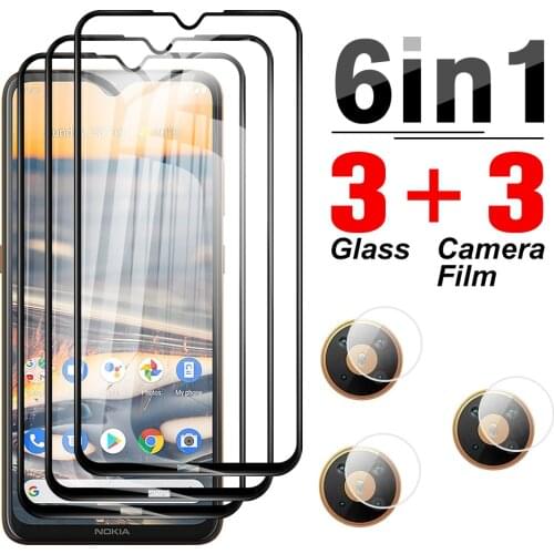 6 in 1 Tempered Glass For Nokia 5.4 5.4 3.4 Camera Lens Glasses Protector Protective Clear Phone Safety Screen Full Cover Film