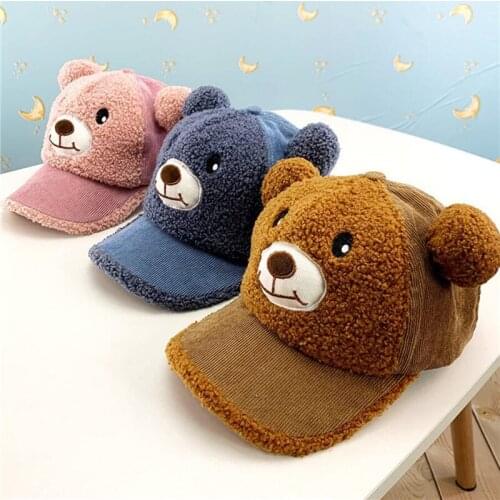 Cartoon Bear Baby Baseball Caps Baby Girl Boy Autumn Winter Hat For Kids Boys Girls Warm Children Toddler Caps Bonnet Enfant