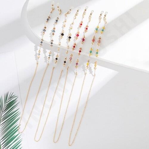 Punk Cute 2021 Fashion Jewelry Sunglasses Mask Chains For Women Alloy Crystal Beaded Eyeglasses Chains Lanyard Glass Wholesale