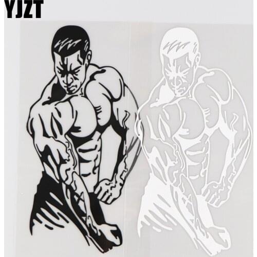 YJZT 8.7CM*17CM Fitness Exercise Car Stickers Pattern Decorative Vinyl Decals 1A-0189
