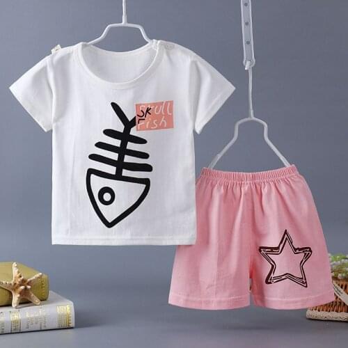 2019 new baby boy clothes quality cotton kids bodysuit summer short sleeve children clothing sets cartoon girl clothes body suit