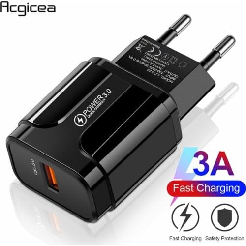 EU US USB Phone Charger Quick Charge 3.0 Fast Charging For Power Bank For Samsung S9 Huawei Phone tablet 5V 3A Universal Charger