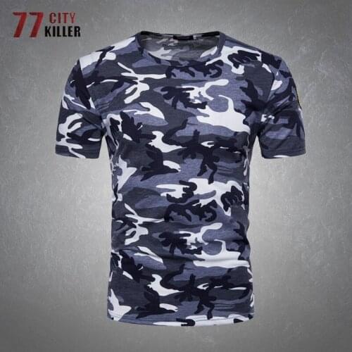 Camouflage Printed Army T-shirt Mens Summer Comfortable Breathable Military Short Sleeve T-shirt Brand Casual Slim Mens Tops