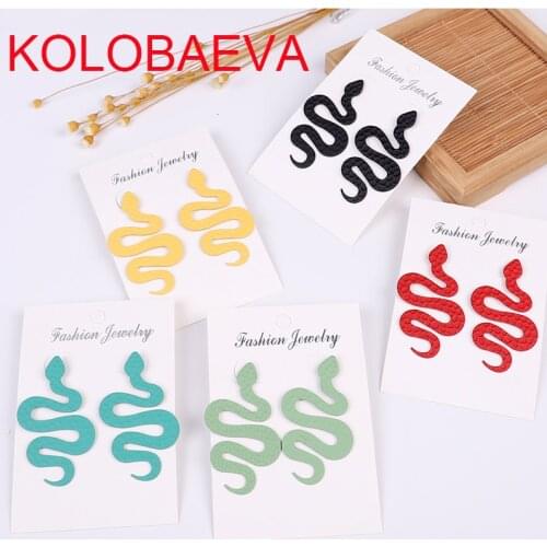 Geometric metal snake black earrings ladies fashion pendant Korean earrings boho personality retro gold cc earrings wholesale