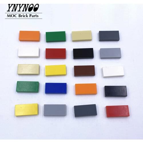 350Pcs/lot MOC Brick Flat Tile 1 x 2 with Groove Building Blocks Parts DIY Educational Creative Toys Compatible with 3069B gift