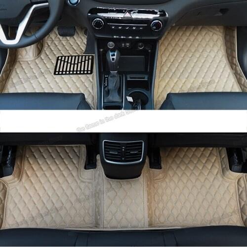 Leather Car Floor Mats for hyundai tucson TL 2015 2016 2017 2018 2019 2020 interior accessories carpet auto cover foot styling
