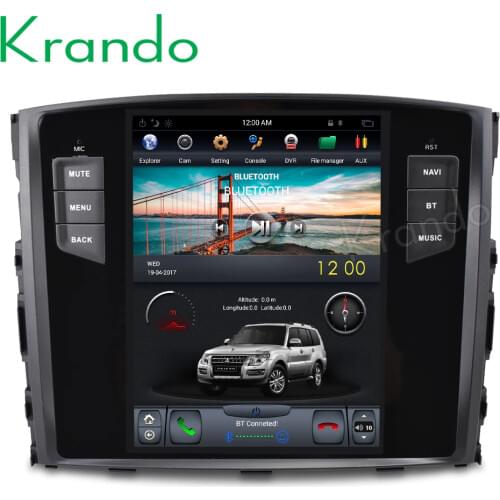 Krando Android 9.0 10.4" verticial screen car multimedia system for Mitsubishi Pajero V97 2006-2015 gps navigation player