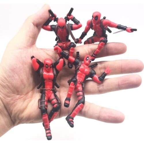 4 Style Mini Deadpool Car Home Office Decoration Marvel 6cm X-MAN Super Hero Cute Figure Model Toys