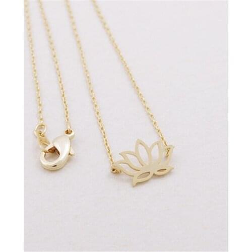 Fashion hollow out the little lotus flower pattern necklace -color necklaces for women design chain of clavicle
