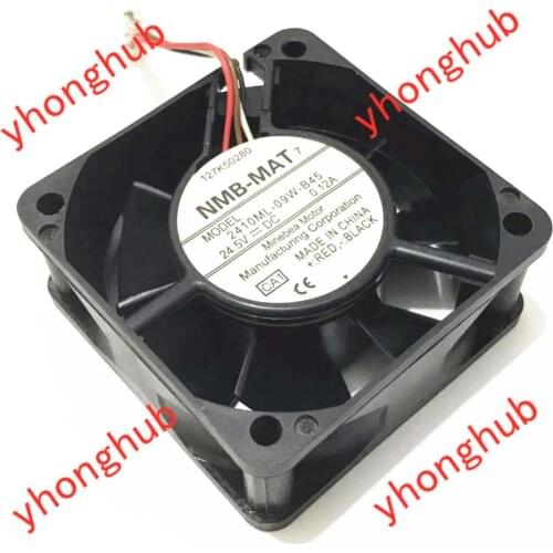 NMB-MAT 2410ML-09W-B45 CA1 CA2 DC 24.5V 0.12A 60x60x25mm Server Cooling Fan