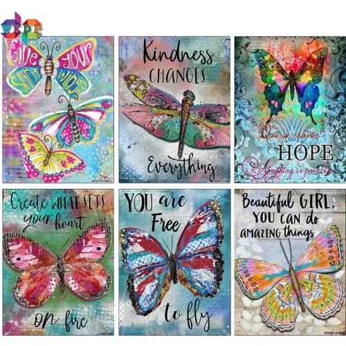 New Arrivals Diamond Painting Full Square Butterfly Cross Stitch Diamond Embroidery Animals Wall Decor Hobby Gift