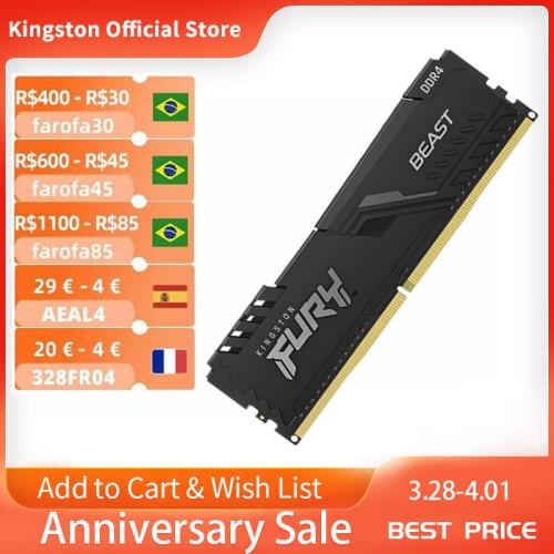Kingston HyperX FURY 4GB 8GB 16GB DDR4 2400MHz PC RAM Memory DIMM 288-pin Desktop Ram Internal Memory RAM For Computer Games Ram