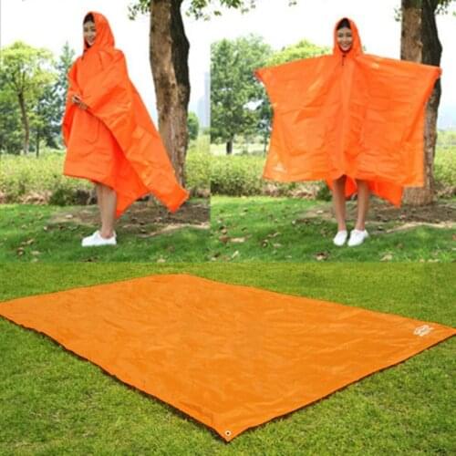 Outdoor Poncho Triple Backpack Rain Cover for Climbing Cycling Waterproof Camping Tent Mat Canopy